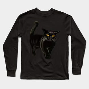 Cat themed Gifts for women and men. Black cat Long Sleeve T-Shirt